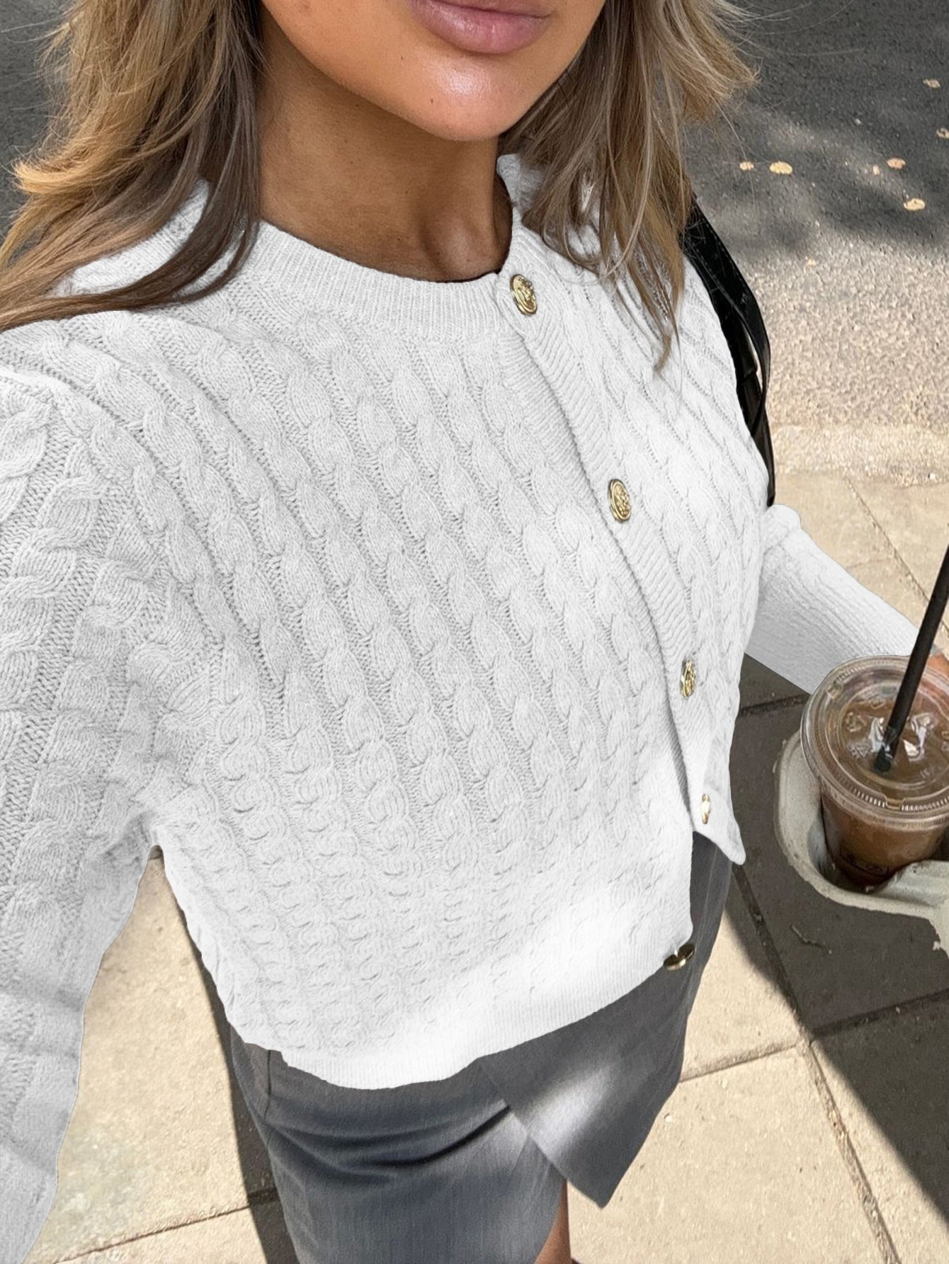Womens Knit Cardigan Sweater | Cozy Cable Knit, Button Front | noémi