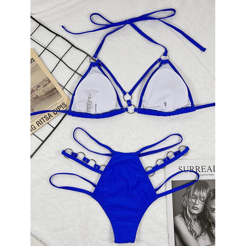 Hollow Out Halter Push Up Bikini Set | noémi