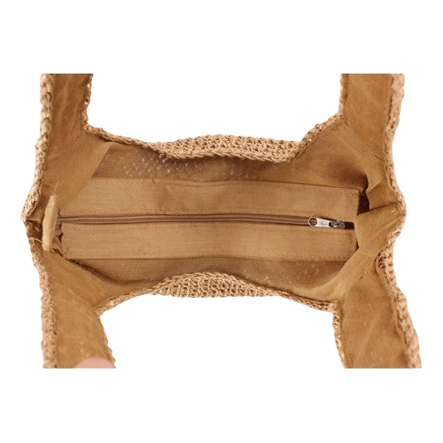 Beige Mori‑Style Straw Shoulder Tote – Large-Capacity Beach & Leisure Bag | noémi
