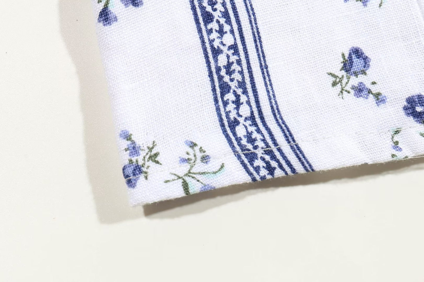 Blue Floral Puff Sleeve Crop Top | Striped Corset Top | noémi