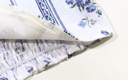 Blue Floral Puff Sleeve Crop Top | Striped Corset Top | noémi