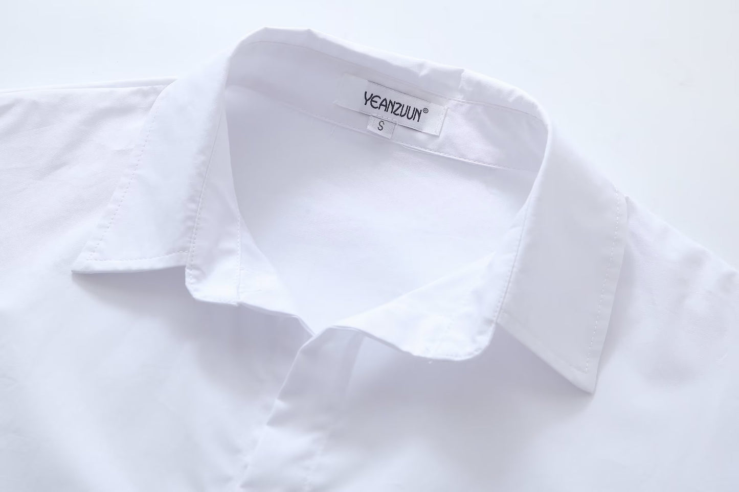 White Shirt & Mini Skirt Co ord | Button Up Crop Top & High Waist Skirt Set | noémi