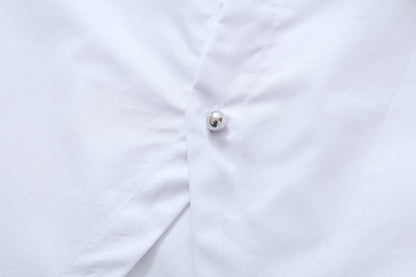 White Shirt & Mini Skirt Co ord | Button Up Crop Top & High Waist Skirt Set | noémi