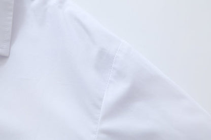 White Shirt & Mini Skirt Co ord | Button Up Crop Top & High Waist Skirt Set | noémi