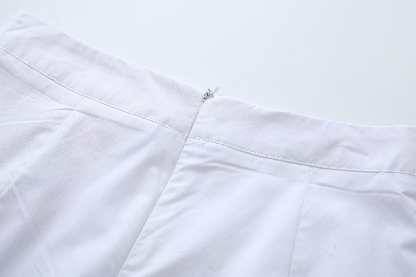 White Shirt & Mini Skirt Co ord | Button Up Crop Top & High Waist Skirt Set | noémi