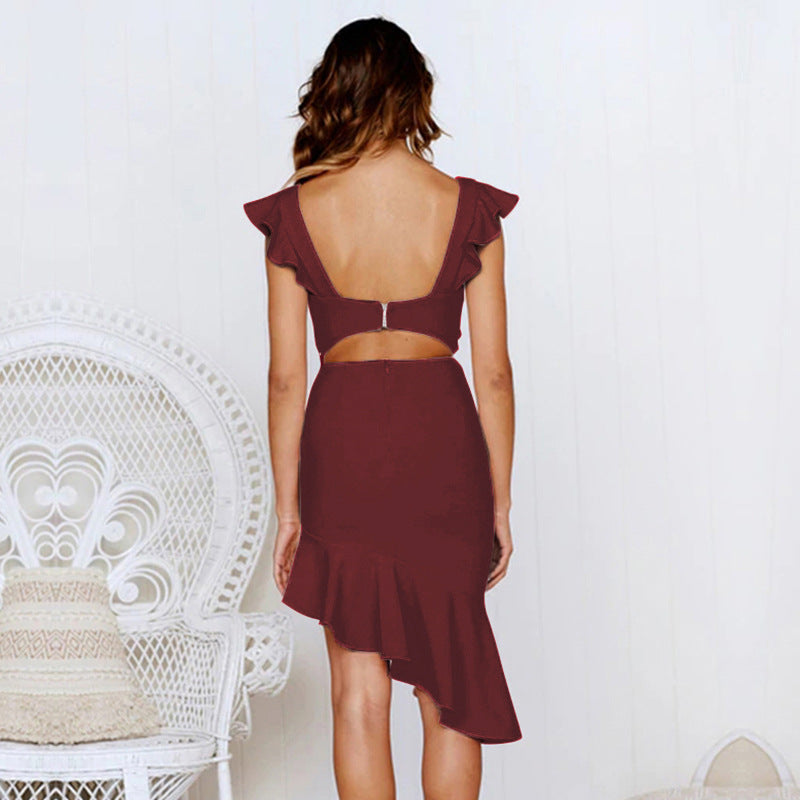 Women Backless Ruffled Flowy Dress For Women | noémi