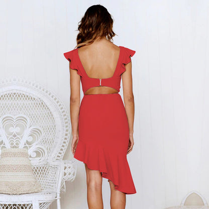 Women Backless Ruffled Flowy Dress For Women | noémi