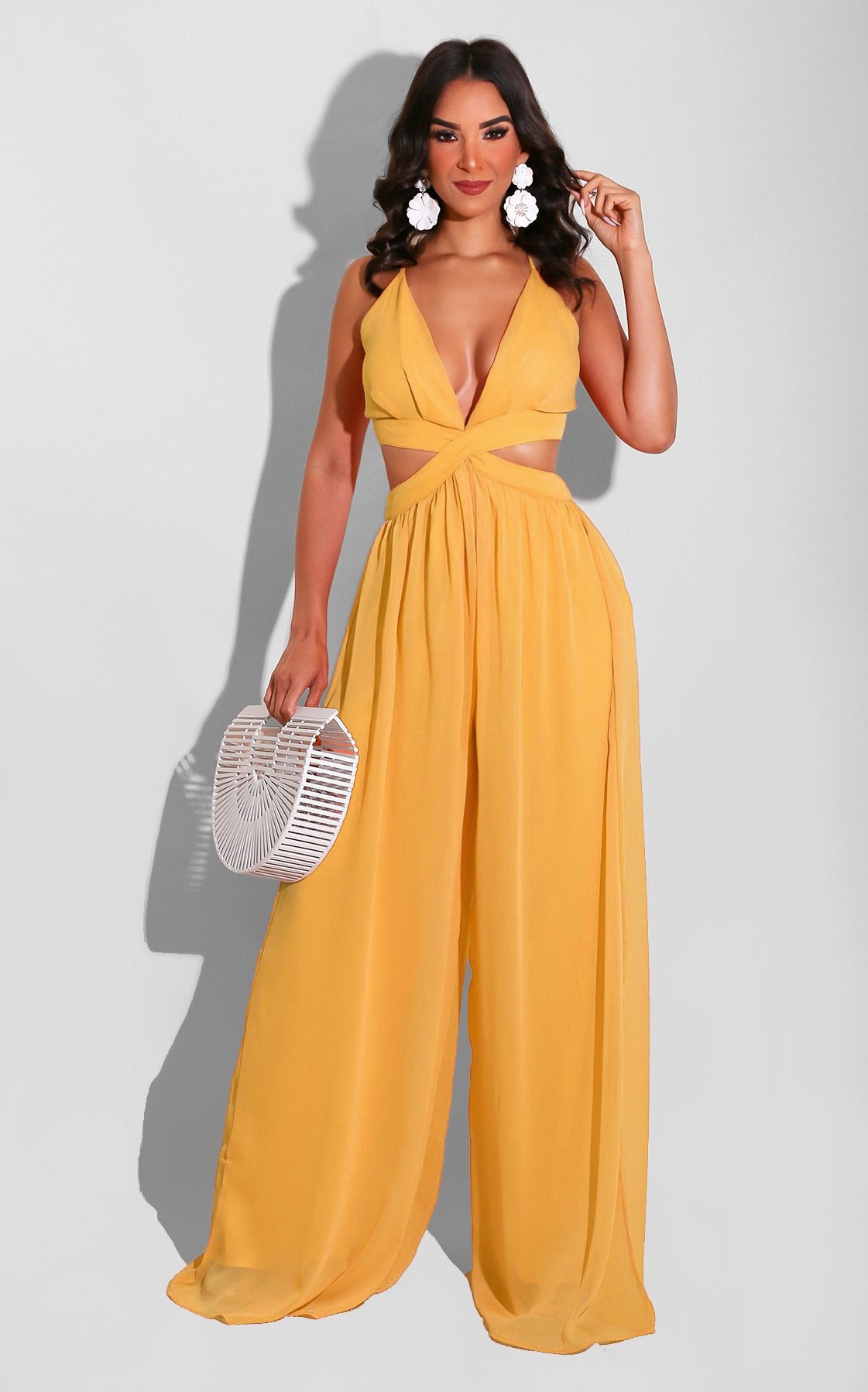 Chiffon Jumpsuit | Backless, Halter Neck, Wide Leg | Summer Casual Women’s One Piece | noémi