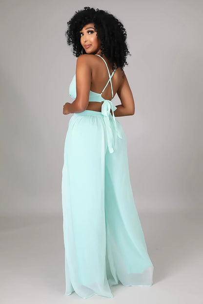 Chiffon Jumpsuit | Backless, Halter Neck, Wide Leg | Summer Casual Women’s One Piece | noémi