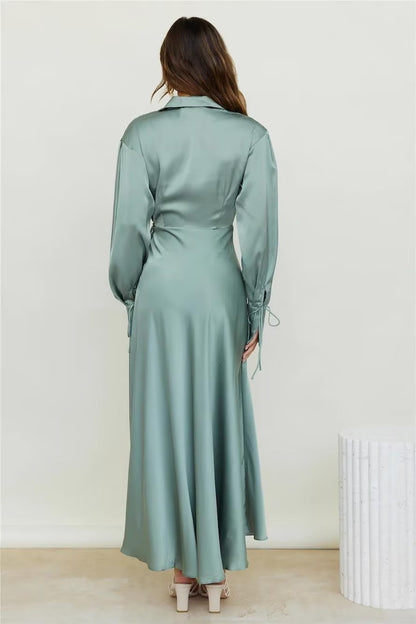 Womens Lace Up Wrap Midi Dress | noémi