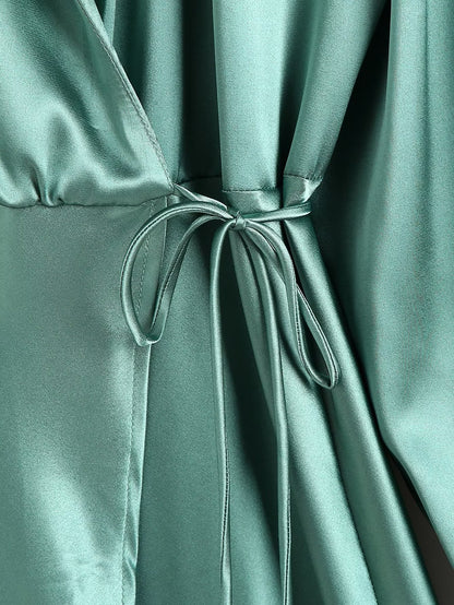 Womens Lace Up Wrap Midi Dress | noémi