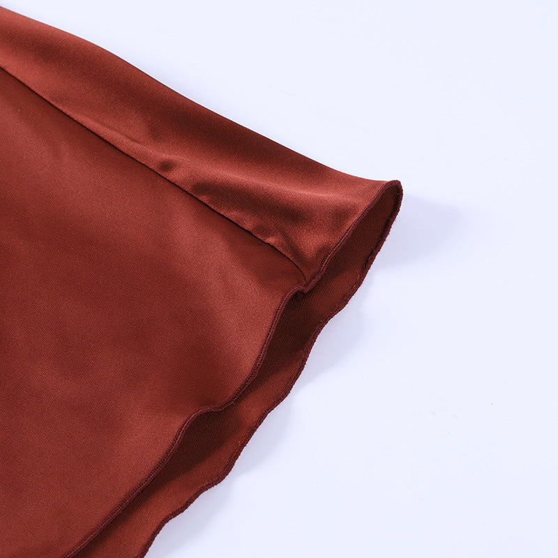 Satin Strap Maxi Dress | Backless Lace Up Waist | noémi