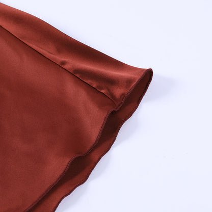 Satin Strap Maxi Dress | Backless Lace Up Waist | noémi