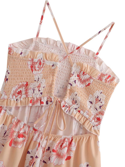 Criss Cross Backless Off Shoulder Floral Print Dress | noémi