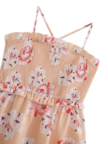 Criss Cross Backless Off Shoulder Floral Print Dress | noémi