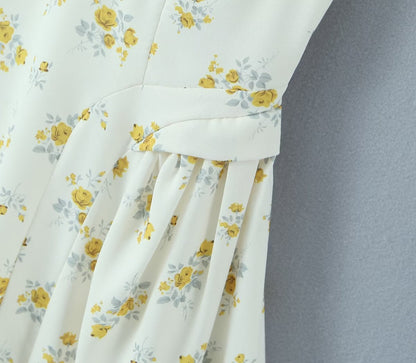 Floral Slim Fit Dress | Slim Waist Ruched Print with Steel Bracket Support | noémi