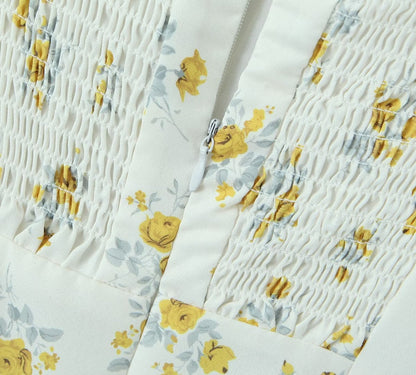 Floral Slim Fit Dress | Slim Waist Ruched Print with Steel Bracket Support | noémi