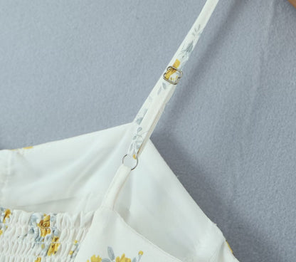 Floral Slim Fit Dress | Slim Waist Ruched Print with Steel Bracket Support | noémi