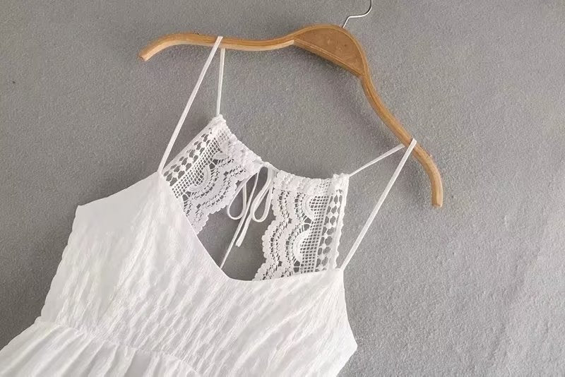 Womens Bubble Plaid Cami Dress | Backless Lace Up | noémi