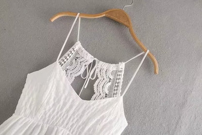 Womens Bubble Plaid Cami Dress | Backless Lace Up | noémi