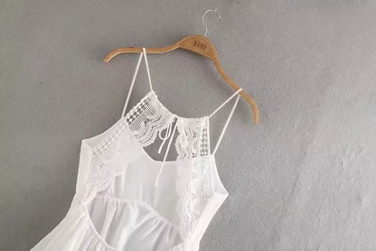 Womens Bubble Plaid Cami Dress | Backless Lace Up | noémi