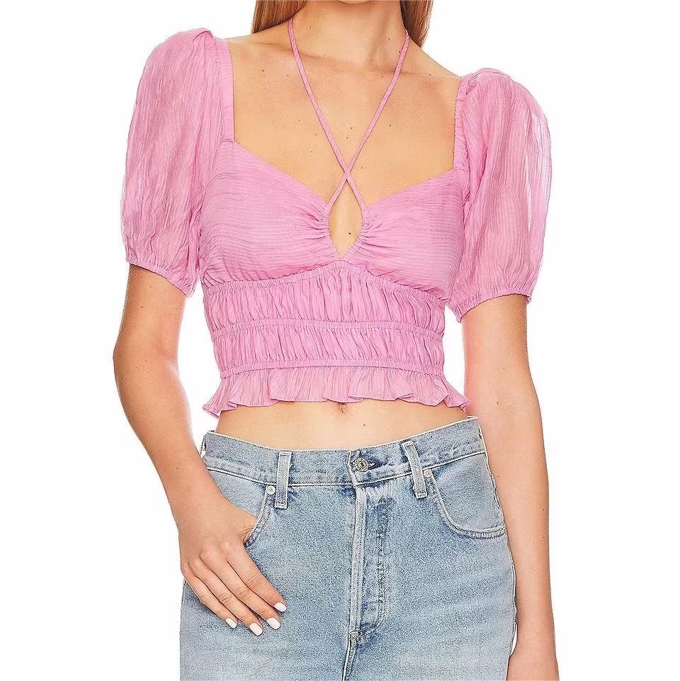 Lantern Sleeve Chiffon Blouse | Ruffled, Pleated & Airy | noémi