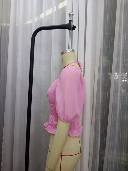 Lantern Sleeve Chiffon Blouse | Ruffled, Pleated & Airy | noémi