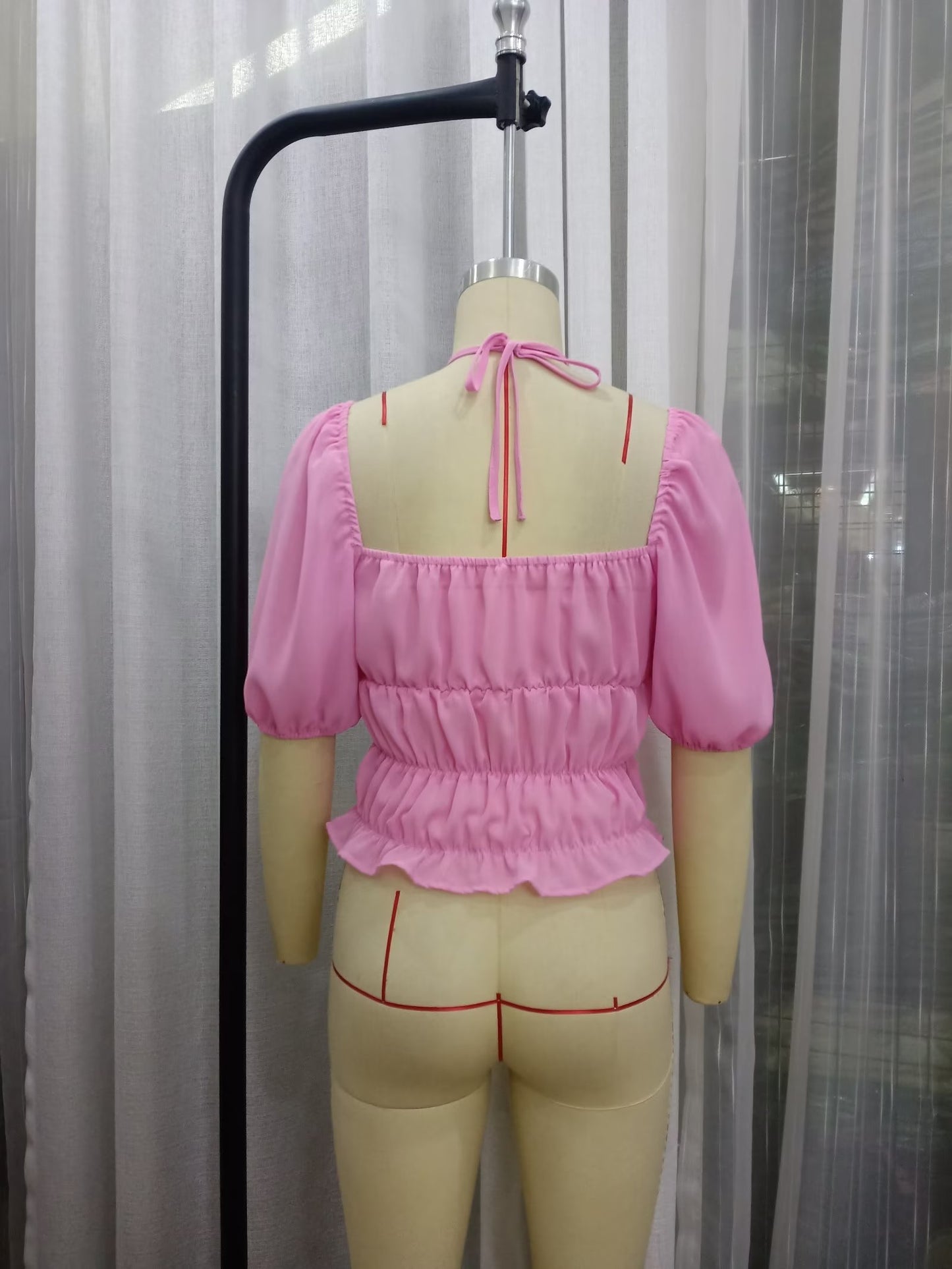 Lantern Sleeve Chiffon Blouse | Ruffled, Pleated & Airy | noémi