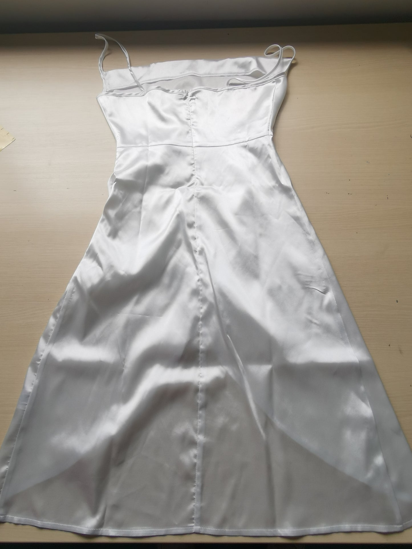 Satin Dress | Spaghetti Straps, Sleeveless & Backless, Bodycon Fit | noémi