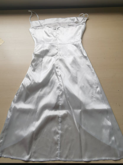 Satin Dress | Spaghetti Straps, Sleeveless & Backless, Bodycon Fit | noémi