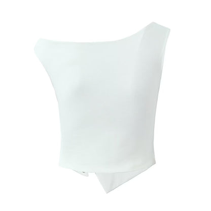 Snap Button Crop Top | Off Shoulder Cutout Tank | noémi