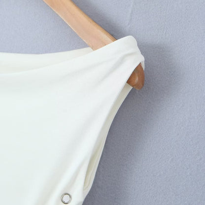 Snap Button Crop Top | Off Shoulder Cutout Tank | noémi