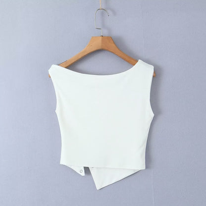 Snap Button Crop Top | Off Shoulder Cutout Tank | noémi