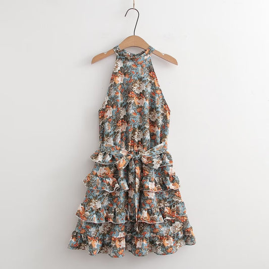 Womens Floral Printed Ruffled Dress | noémi