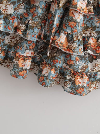 Womens Floral Printed Ruffled Dress | noémi