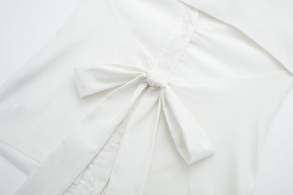 Halter Shirt | Sleeveless Cardigan with Collared, Backless Lace Up Detail | noémi