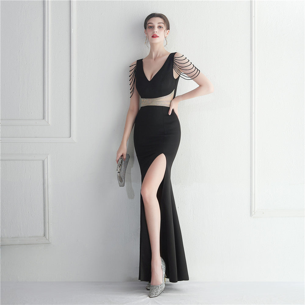 Rhinestone Beaded Gown | Long Dress | noémi