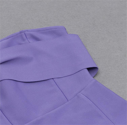 One Shoulder Lavender Midi Dress | Bodycon Fit with Side Slit | noémi