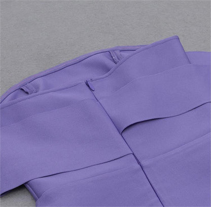 One Shoulder Lavender Midi Dress | Bodycon Fit with Side Slit | noémi