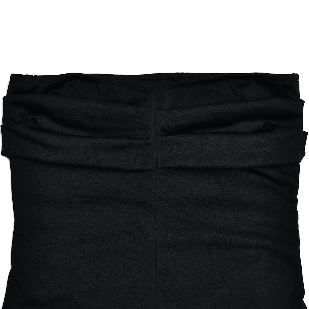 Off Neck Tube Top Maxi Dress with Backless Design and High Slit | noémi