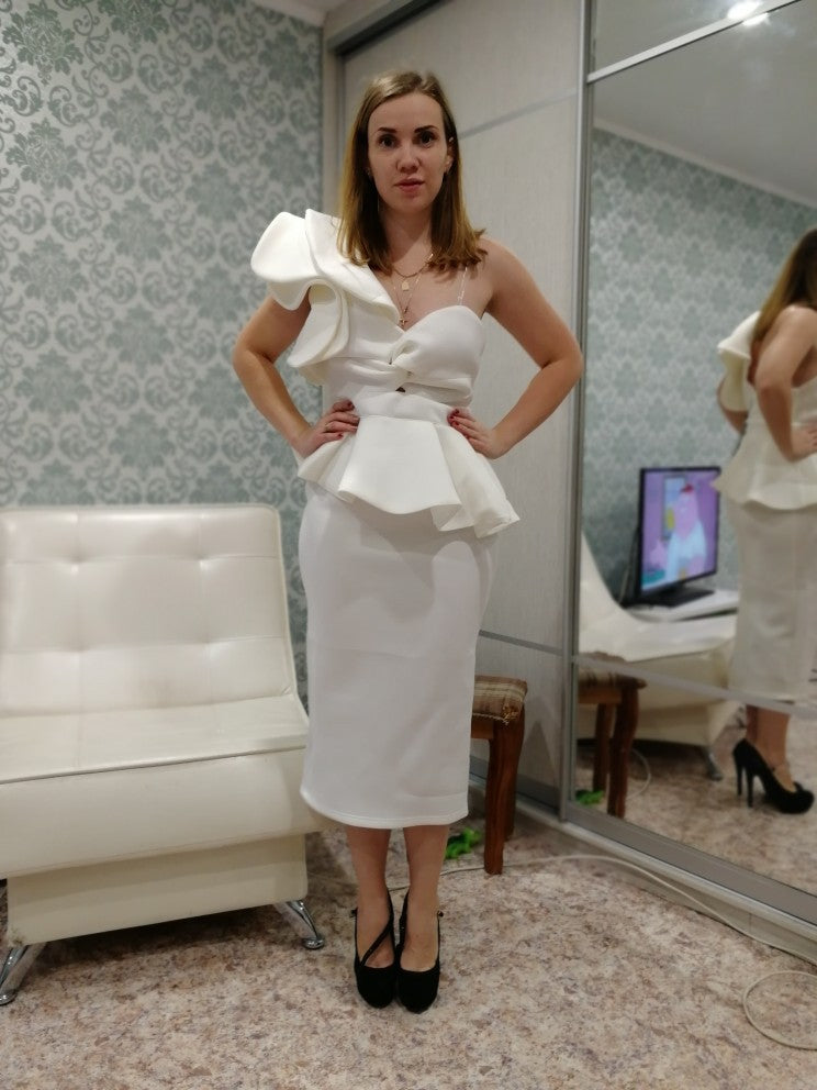 Off Shoulder Ruffled Backless Slim Fit Dinner Dress For Women | noémi