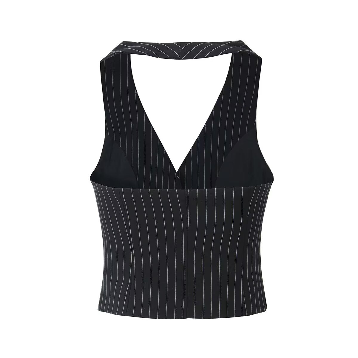 Vertical Striped Blazer Vest Suit with Bell Bottom Pants | noémi