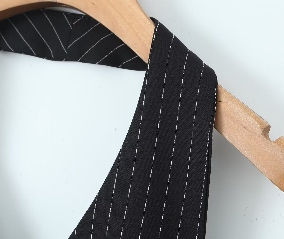 Vertical Striped Blazer Vest Suit with Bell Bottom Pants | noémi