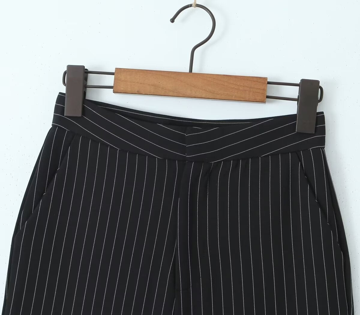 Vertical Striped Blazer Vest Suit with Bell Bottom Pants | noémi