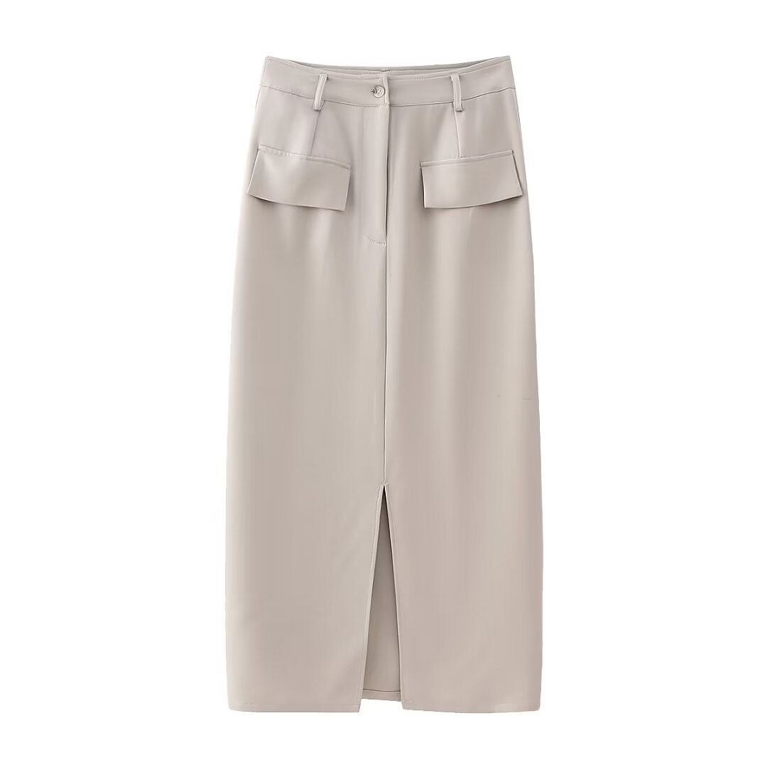 Two Piece Skirt Set | Slim Fit Vest Split Midi Skirt | noémi