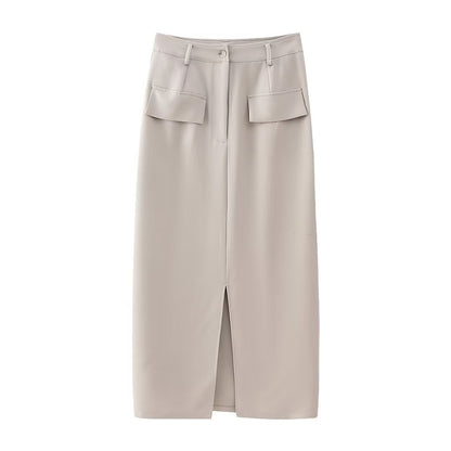 Two Piece Skirt Set | Slim Fit Vest Split Midi Skirt | noémi