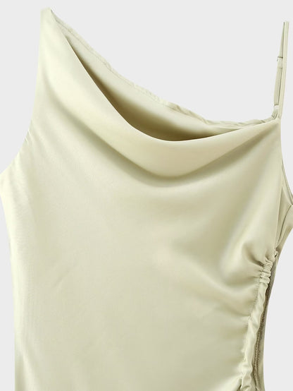 Cutout Slit Dress | Slim Fit Swing Collar Long Sleeve | noémi