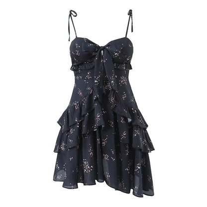 Hipster Floral Cami Dress | Lace Up High Waist A Line for Women | noémi