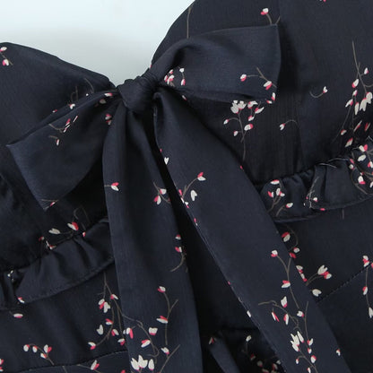 Hipster Floral Cami Dress | Lace Up High Waist A Line for Women | noémi