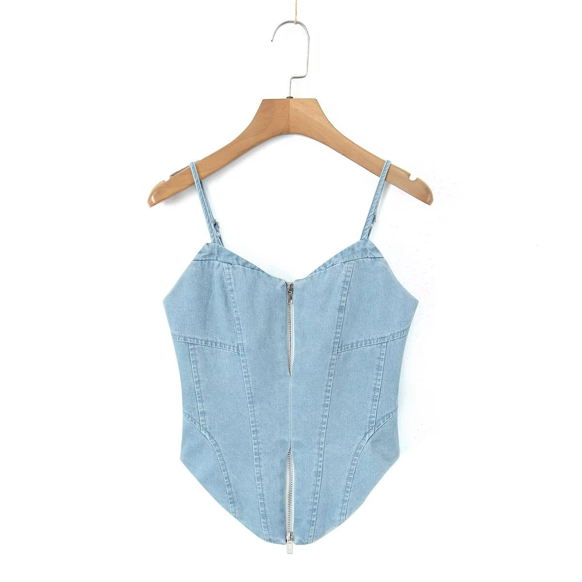 High Waist Denim Skirt Set | Zipper Waist Hip Hugging | noémi